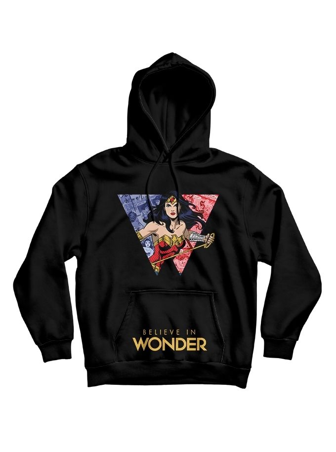 Hoodie Wonder Woman Negro Estampado Super Estampados