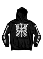 Hoodie Halloween Esqueleto Negro Estampado